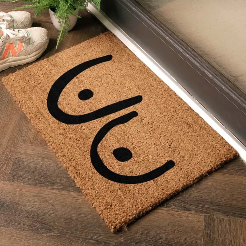 Rohožka Kokos Neslušná (prsia) - na von aj na doma, 40x60, oranžová, chodba / predsieň, Artsy Mats