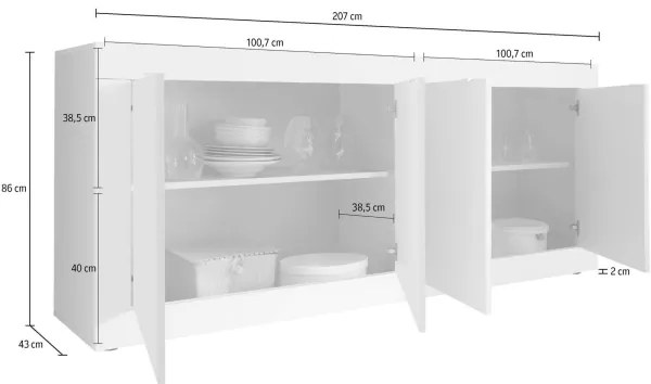 Komoda NERILA čierna/hnedá