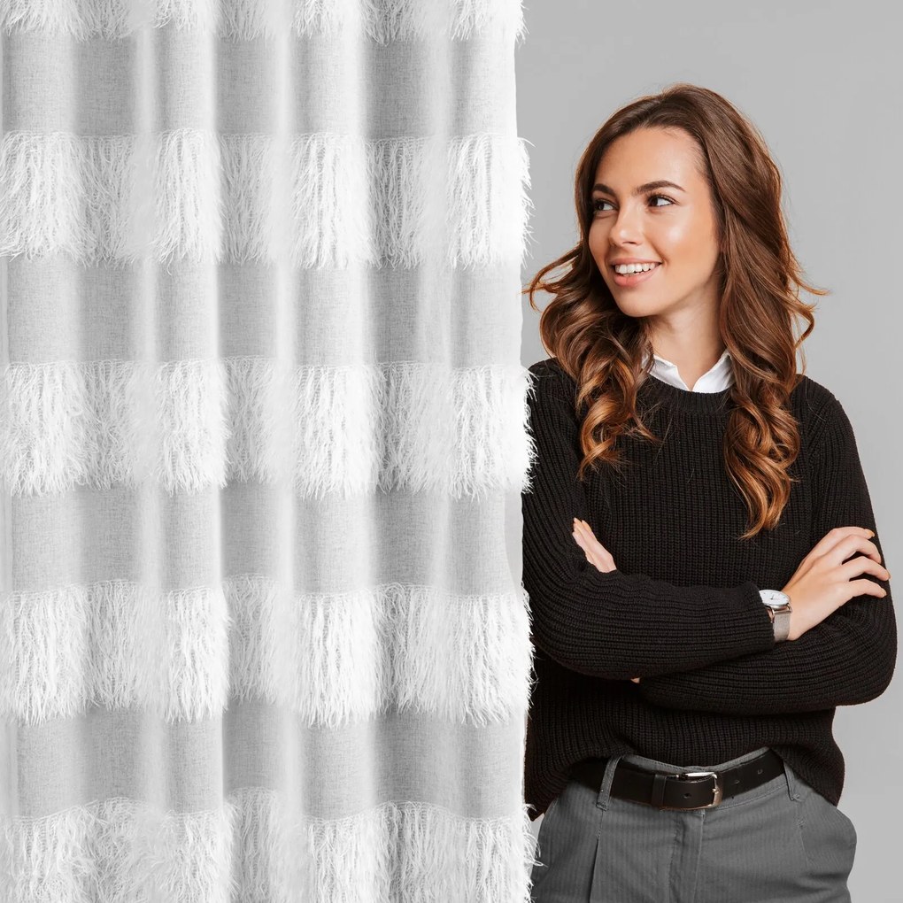 ZÁCLONA NA KRÚŽKOCH MARGARET1 140X250 CM BIELA