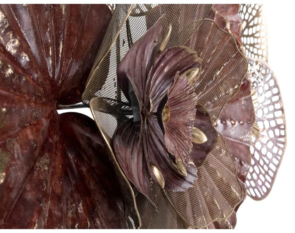 Kovová závesná dekorácia Mauro Ferretti Flowery, 118 x 58 cm