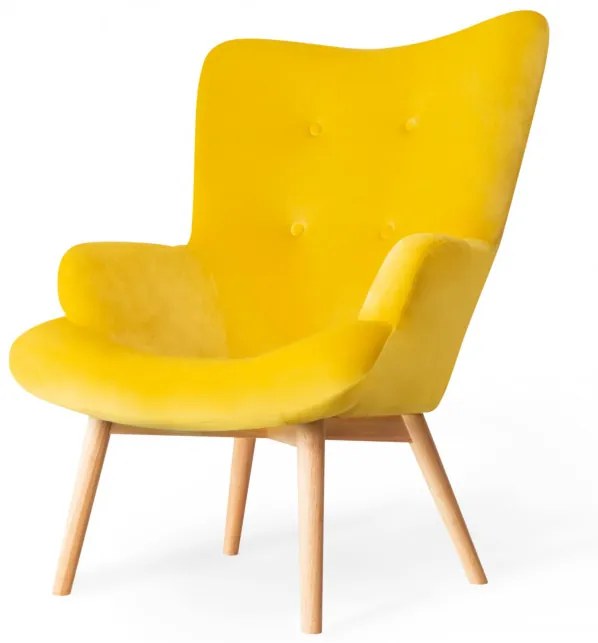 Kreslo MOSS zamatové žlté SS22 925829