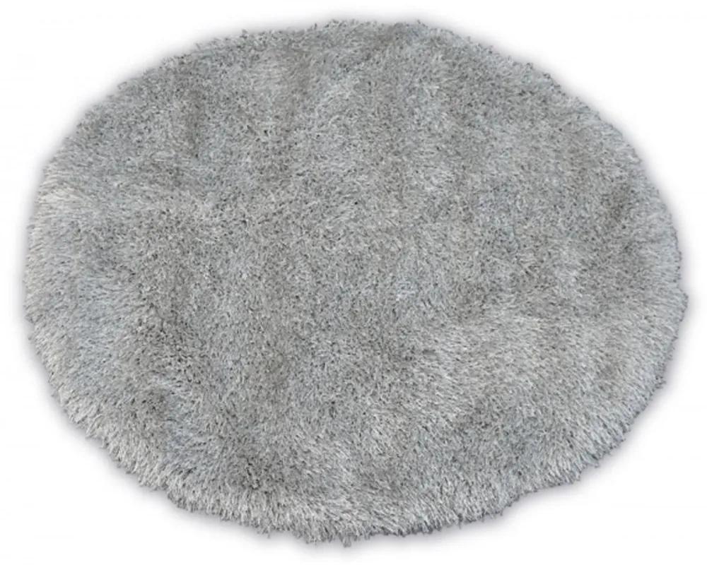 Luxusný kusový koberec Shaggy Love sivý kruh 120cm