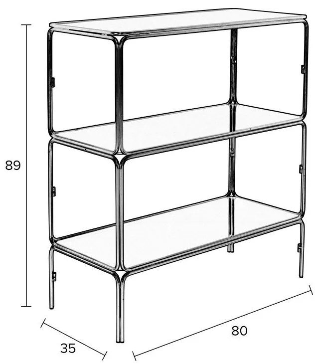 Čierna/v zlatej farbe kovová knižnica 80x89x35 cm Liah – White Label