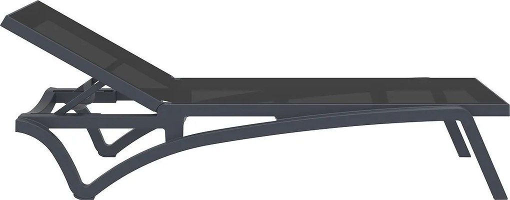 PACIFIC záhradné lehátko dark grey/black