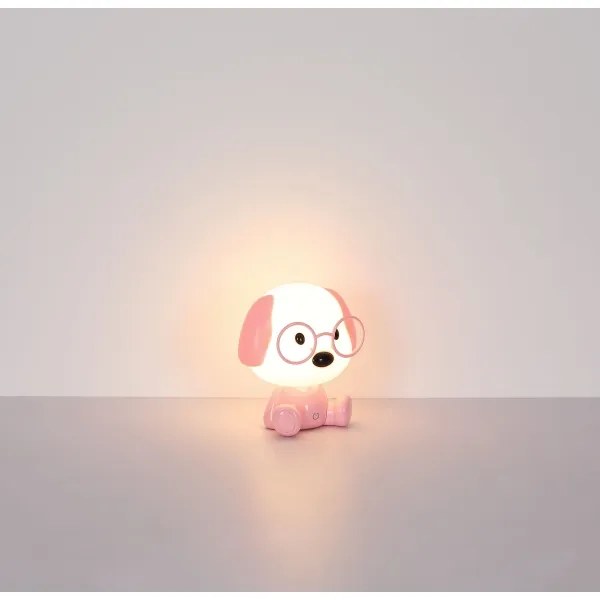 Globo 21761P - LED stmievateľná detská nočná lampa PUPPY 1W/5V 500 mAh ružová