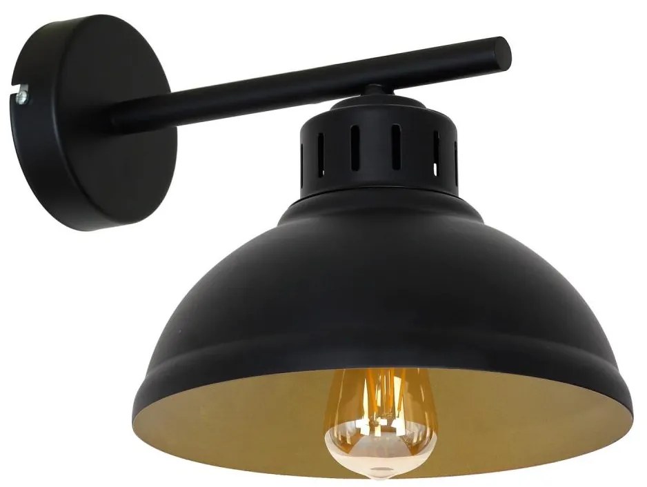 Nástenná lampa SVEN 1xE27/15W/230V čierna/zlatá
