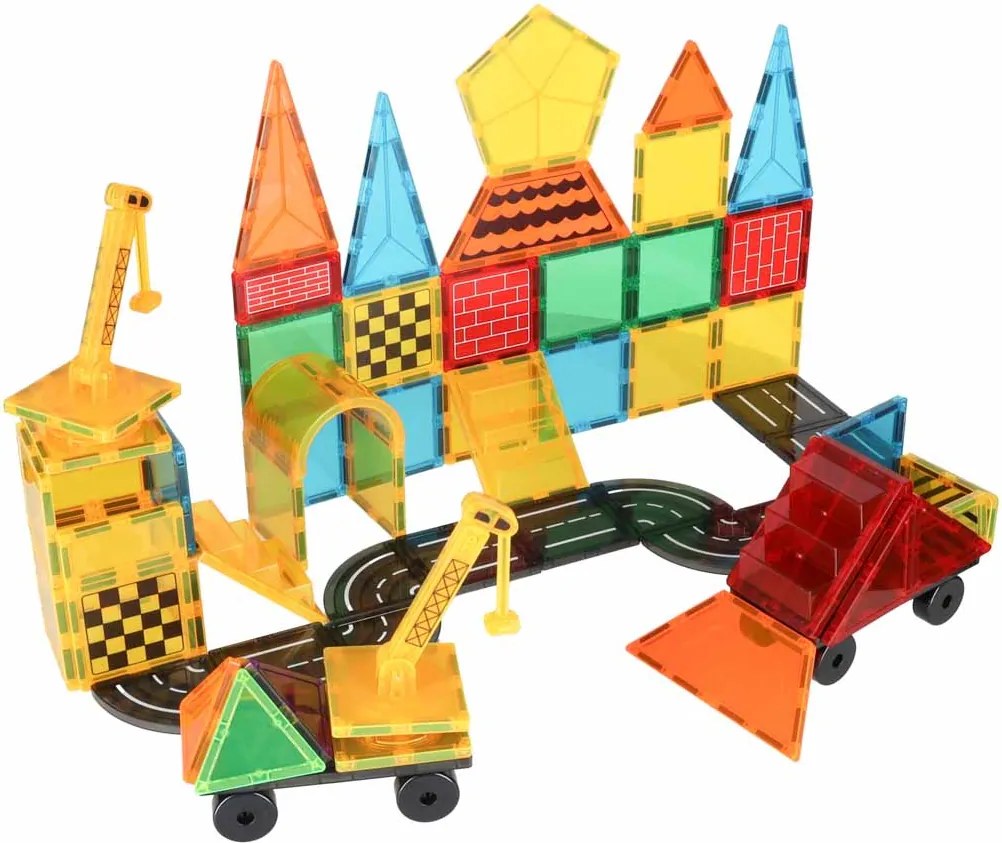 KIK 3D magnetické stavebné kocky, sada 90 dielov