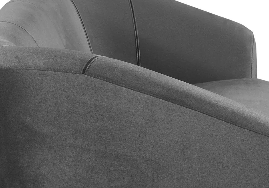 Trojmiestna pohovka Olivio, stredne šedá zamatová látka