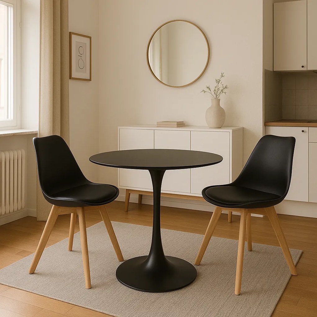 Noela Okrúhly jedálenský stôl v dekore čierneho dreva ORBIS 80