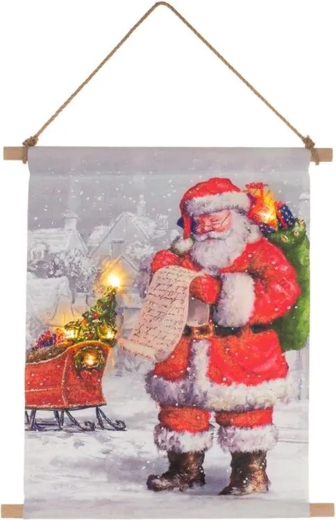 Závesný obraz vr. LED, 30 x 40 cm, Santa Clausa