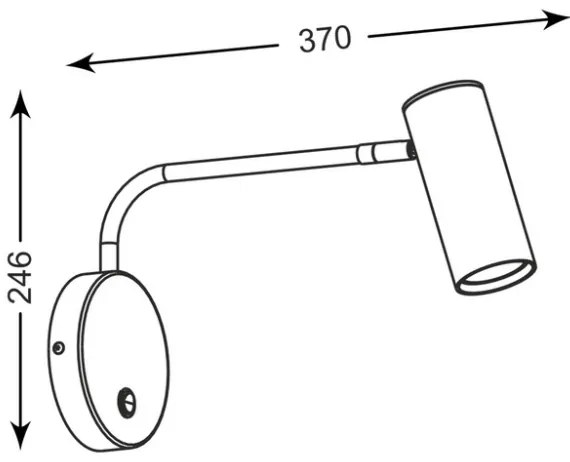 Zuma Line 20034-BK - Nástenné svietidlo TUBO WL 1xGU10/50W/230V čierna