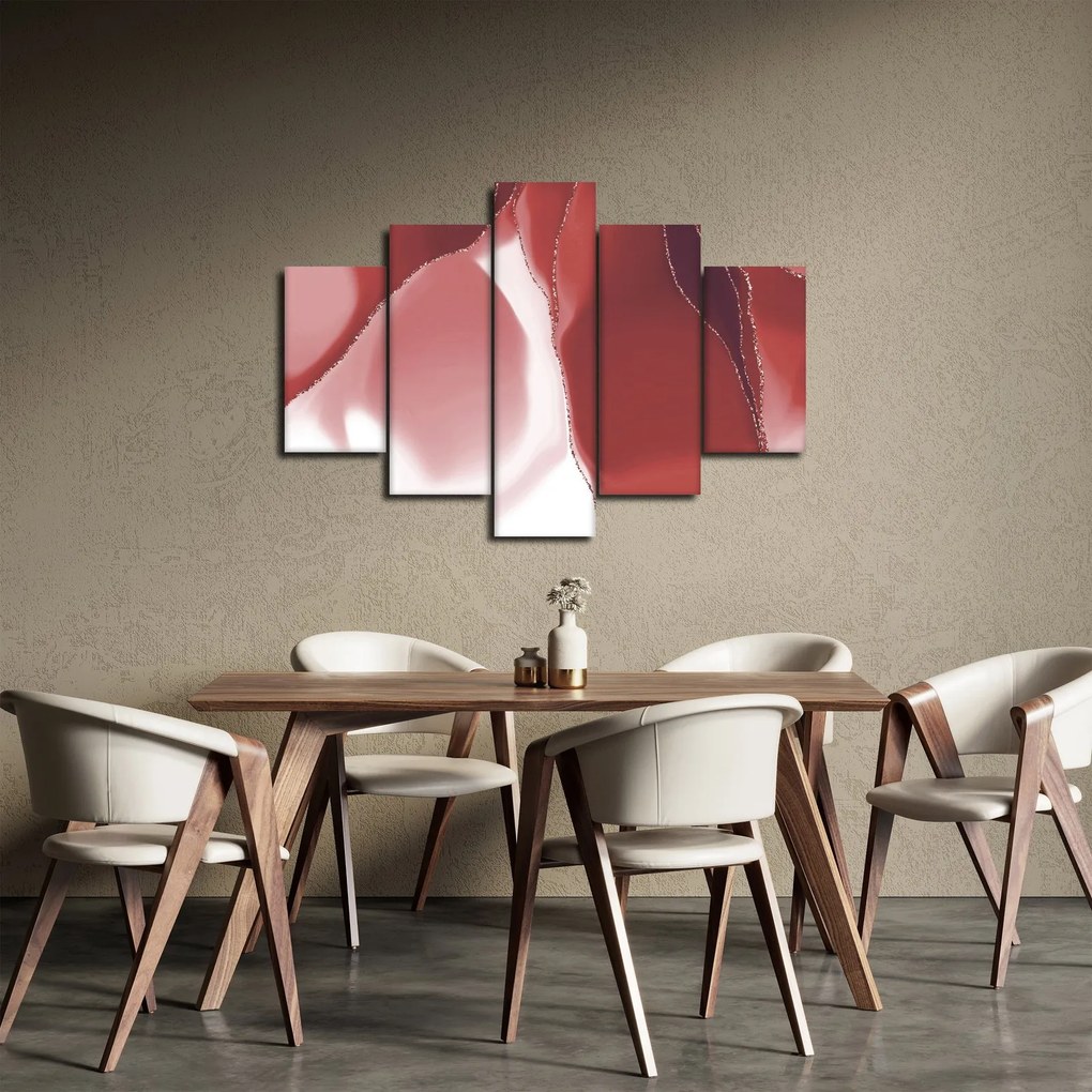 Obraz - Červená abstraktná kvetina N⁰3 (150x105 cm)
