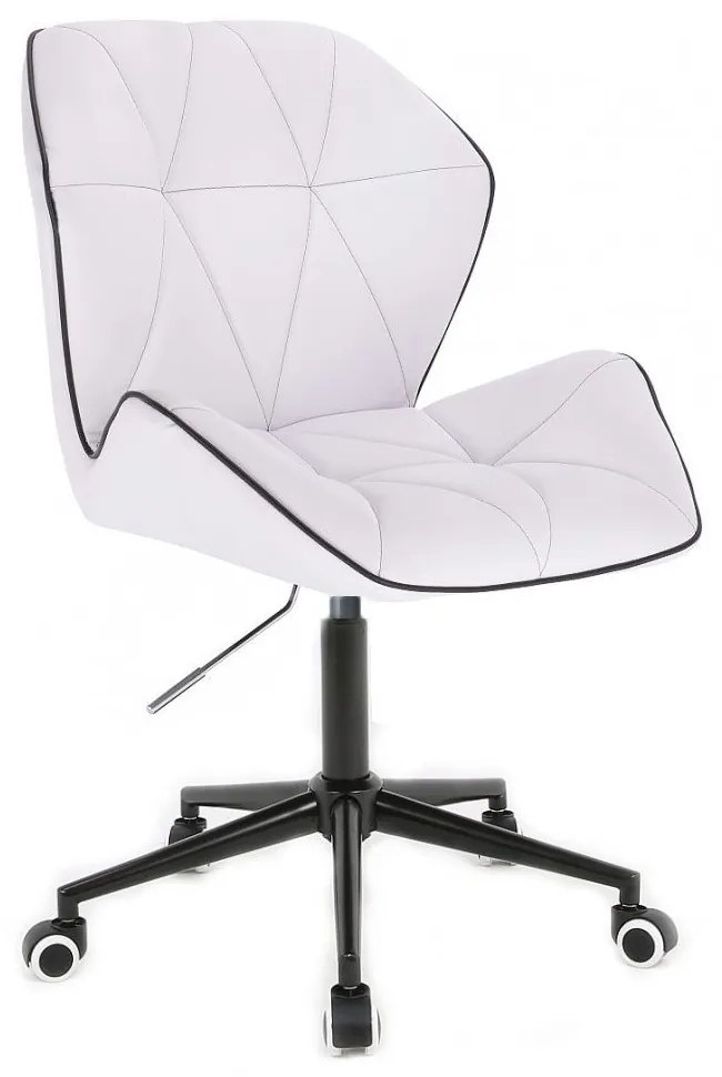 LuxuryForm DESIGN Stolička MILANO MAX na čiernej podstave s kolieskami - biela