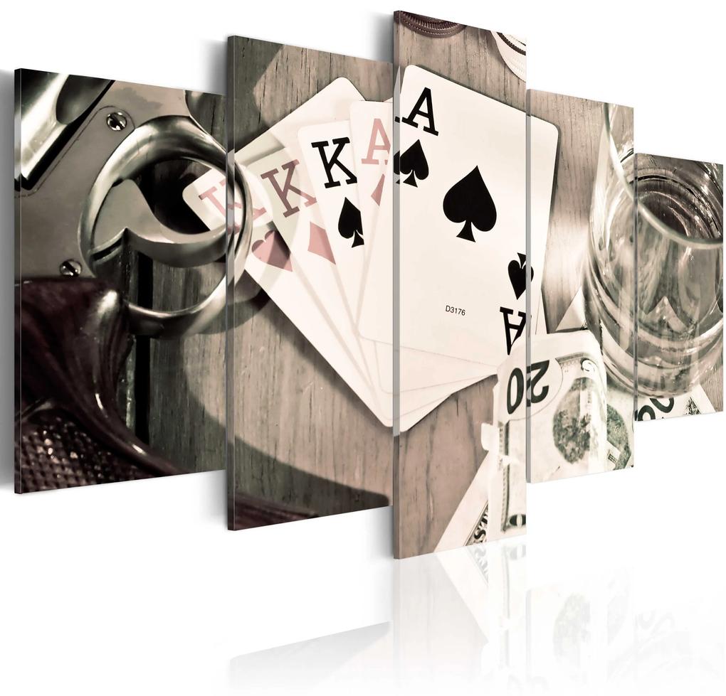 Artgeist Obraz - Poker night Veľkosť: 100x50, Verzia: Premium Print