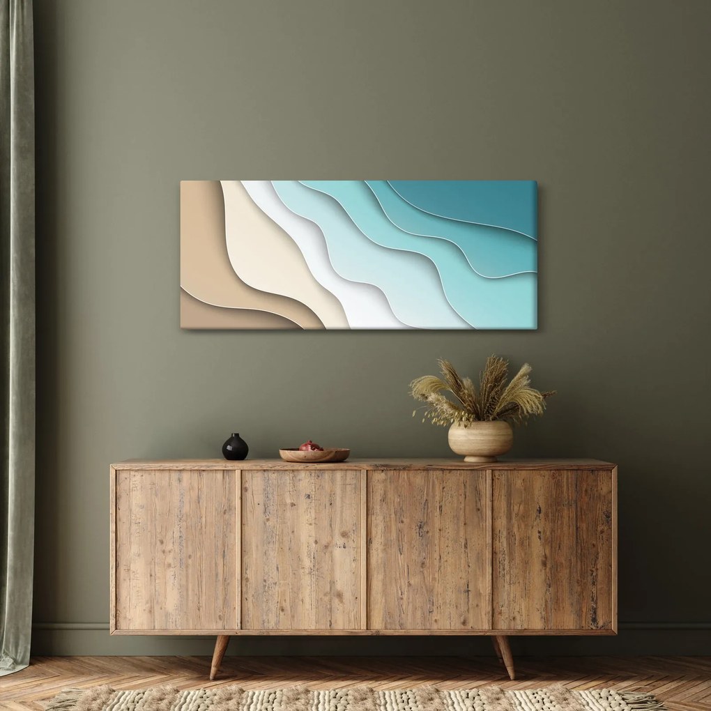 Abstraktný obraz morského pobrežia (120x50 cm)