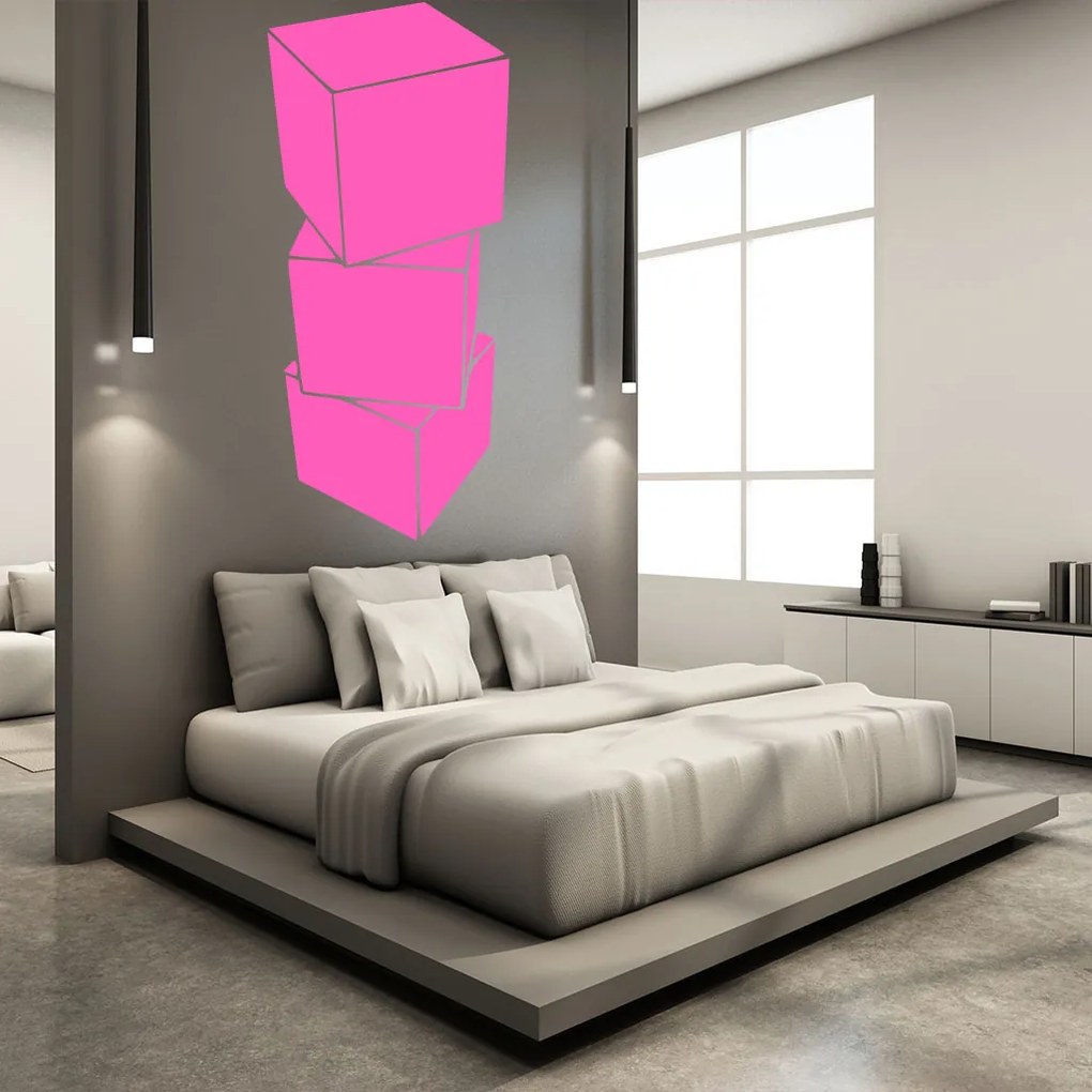Veselá Stena Samolepka Kocky 3D Farba: modrá, Veľkosť: 60 x 27 cm
