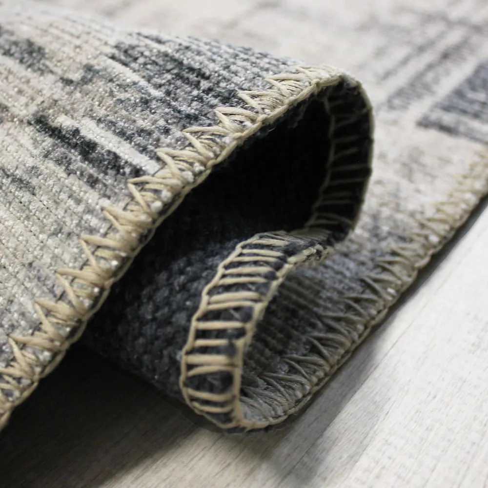 Sivý prateľný behúň 60x230 cm Silas Abstract – Flair Rugs