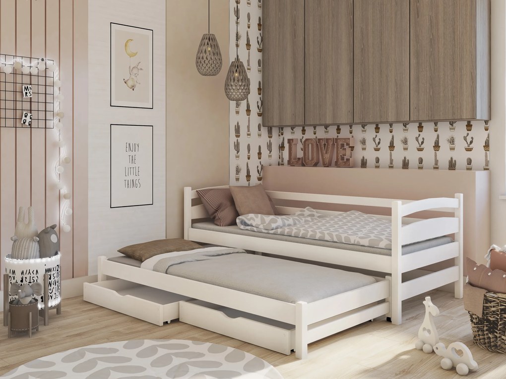 Detská posteľ 90 x 190 cm Tiana (s roštom a úl. priestorom) (biela). Akcia -9%. Vlastná spoľahlivá doprava až k Vám domov. 1013053