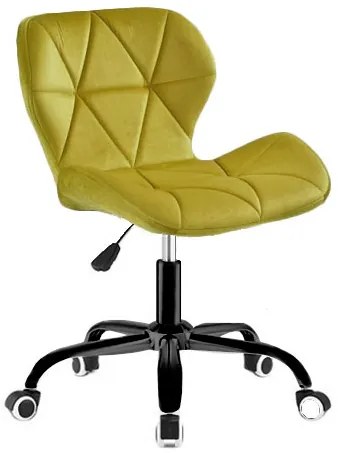 TRENDIE Zamatové otočné kreslo California žlté