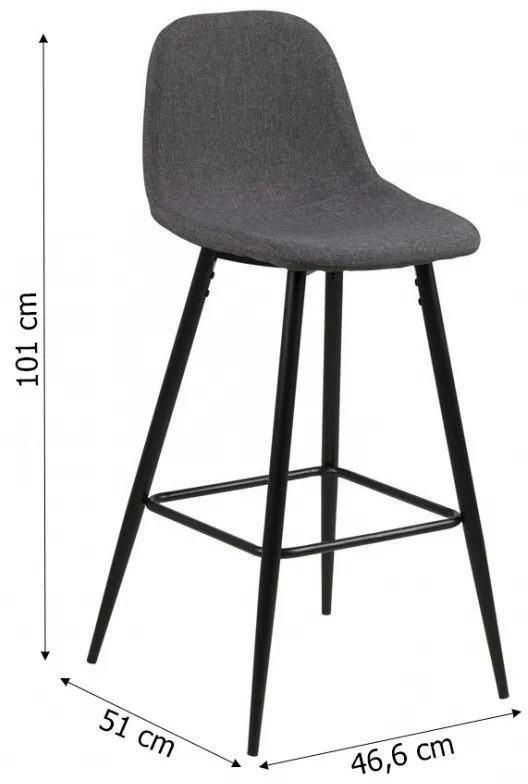 Barová stolička Wilma II sivá