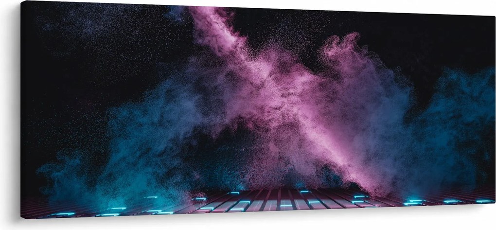 Obraz - Ružovo-modrý dym (120x50 cm)