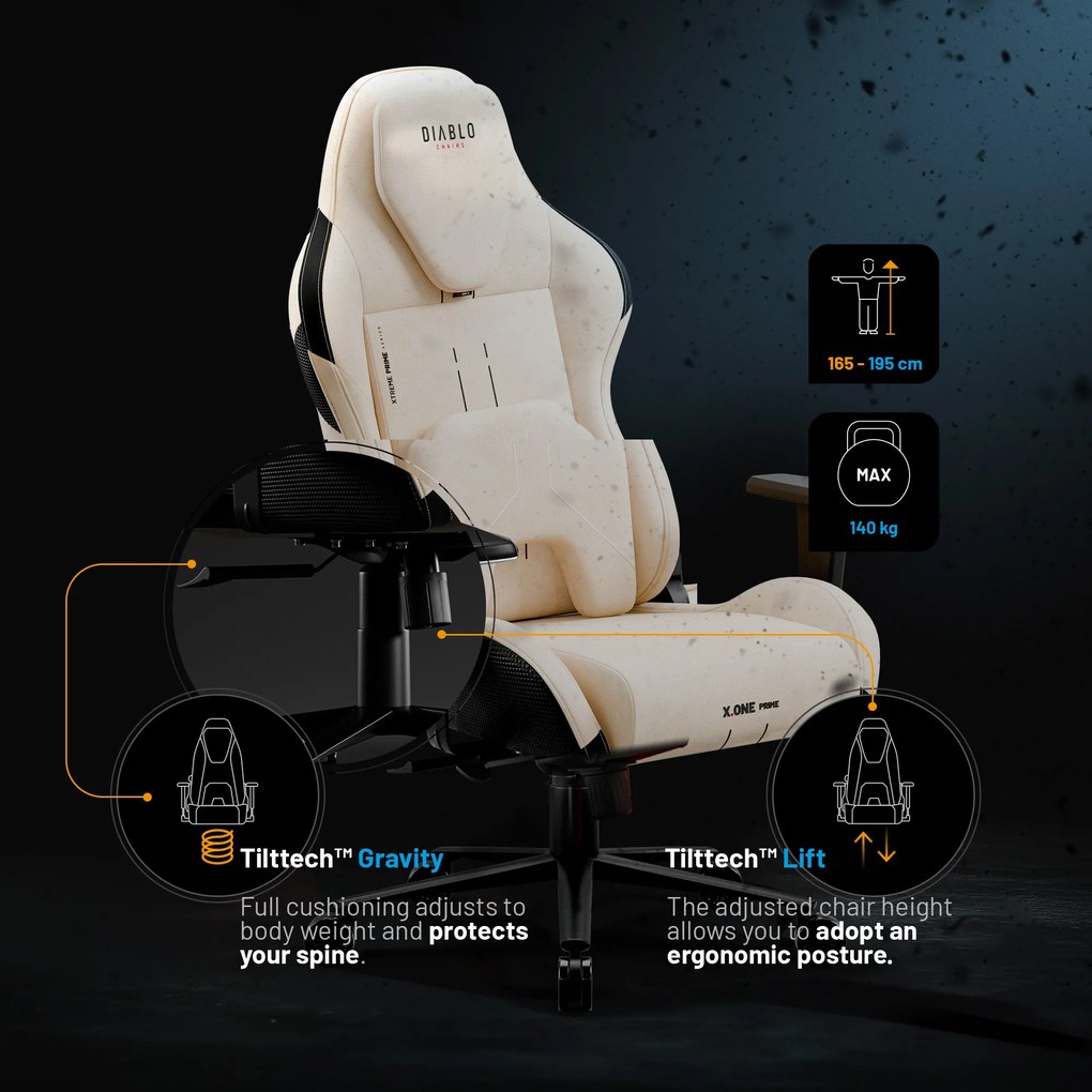Béžové herné kreslo Diablo X.ONE Prime Desert Storm