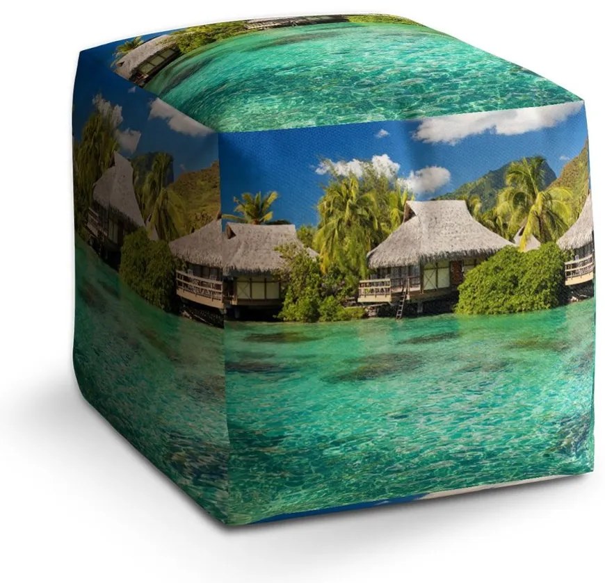 Taburet Cube chatky na mori, farebná