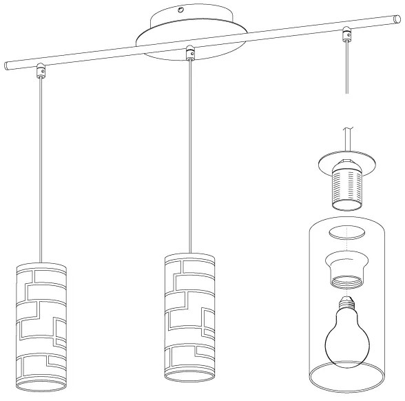 Eglo 92563 - Luster na lanku BAYMAN 3xE27/60W/230V