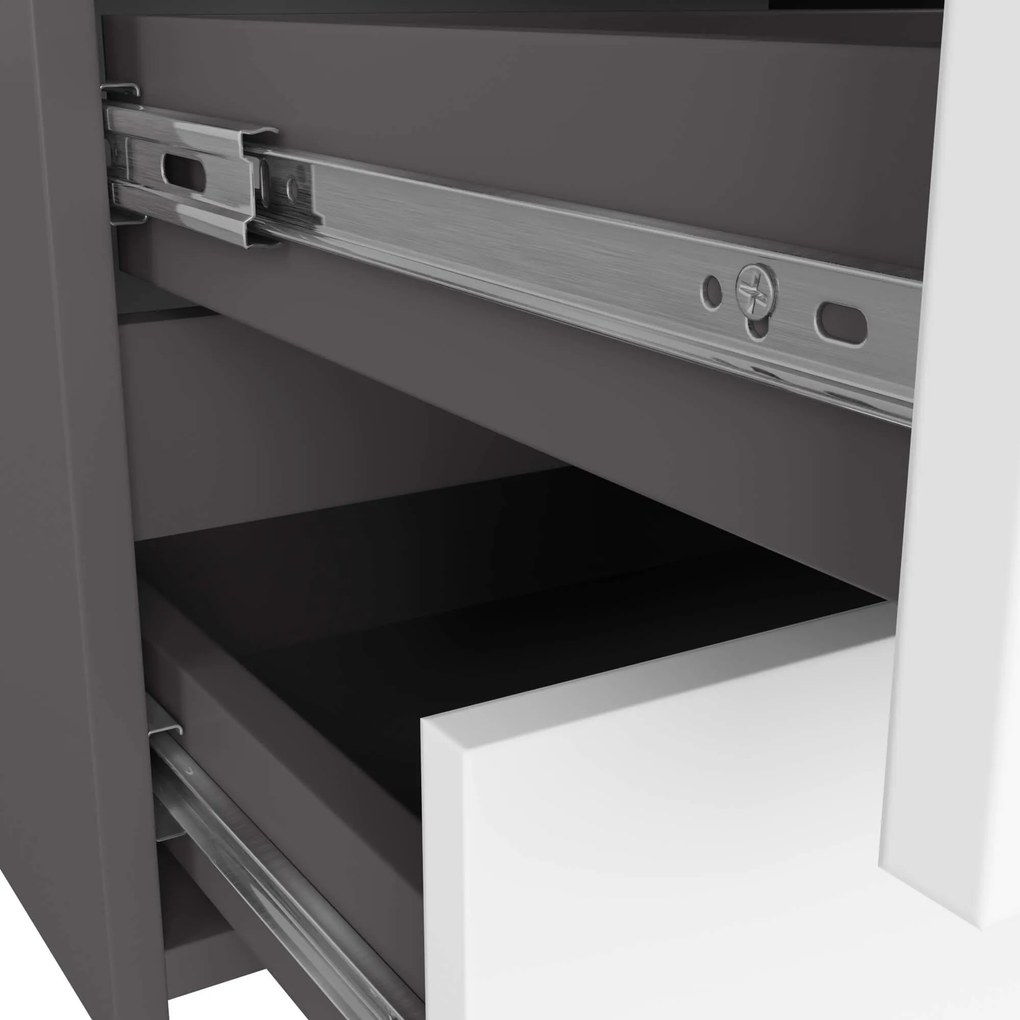 Komoda CL6 100 cm grafitovo šedá/biela