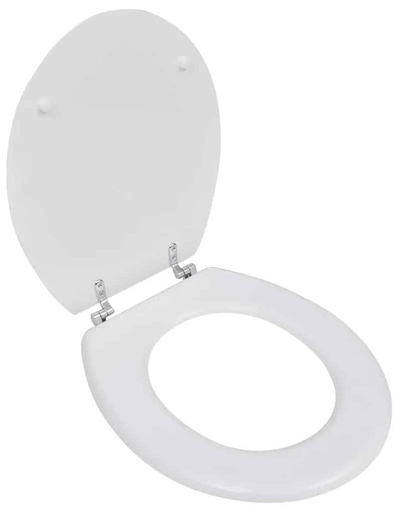 vidaXL WC sedadlo, MDF, tvrdé sklápanie, jednoduchý dizajn, biele