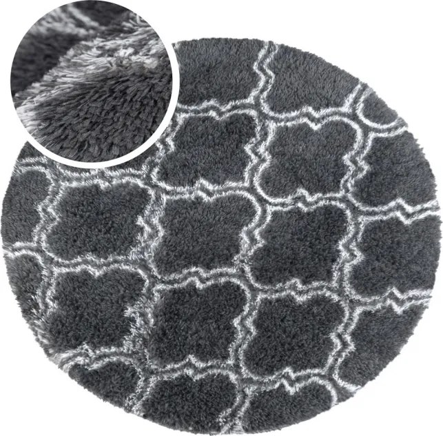 Protišmykový koberec DECOR sivý kruh