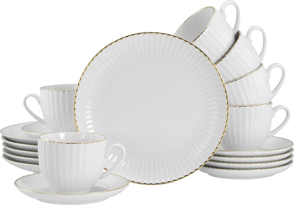 XXXLutz KÁVOVÝ SERVIS Allegra Goldband 18-dielne Creatable - Online Only bytové doplnky - 007768063603