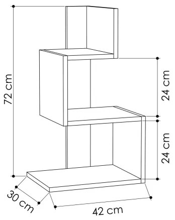 Nočný stolík ROSIE 72x42 cm biela/dub