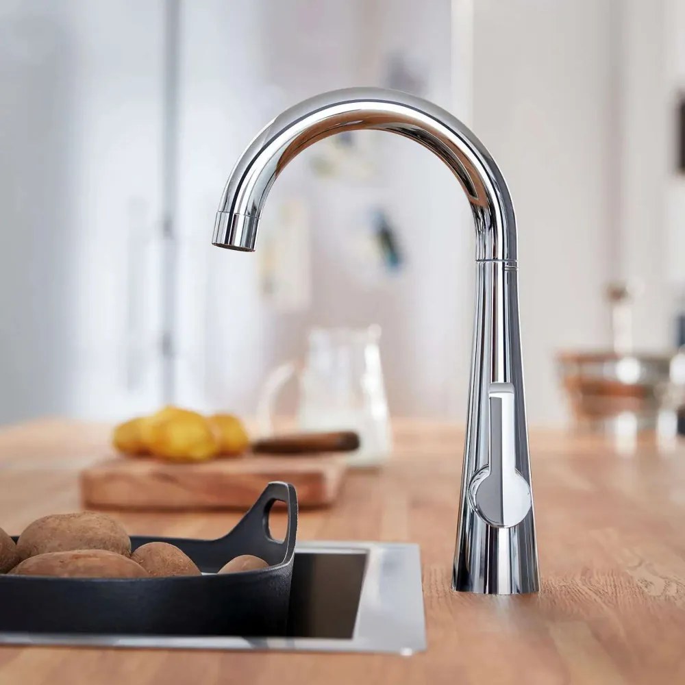 GROHE Zedra pákový drezový ventil s filtráciou (bez filtra), výška výtoku 180 mm, chróm, 30026002