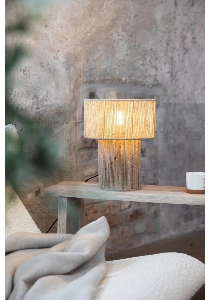 Stolová lampa v prírodnej farbe s tienidlom z juty (výška 38 cm) Soga – Markslöjd