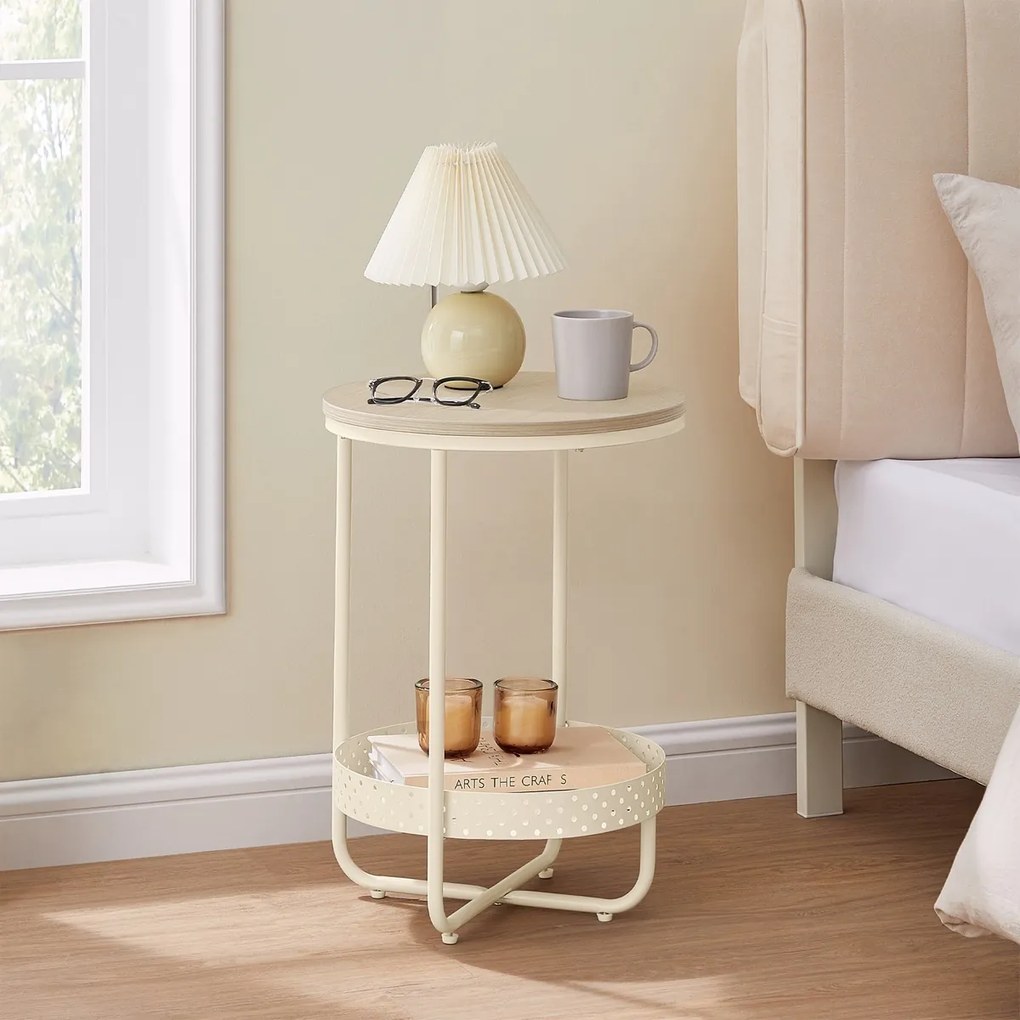 Odkladací stolík E1015 CRM, krémová