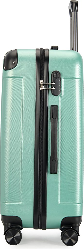 Kabínový kufor na 4 kolieskach 55x39x20cm púdrovo zelená farba