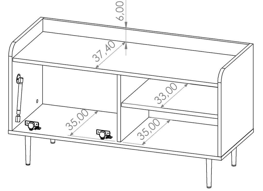 Tv stolík Vasecta RTV100 (dub brandy castello). Akcia -20%. Vlastná spoľahlivá doprava až k Vám domov. 1051903