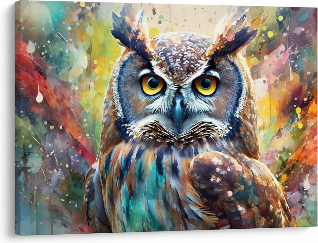 Obraz - Maľba sovy (70x50 cm)