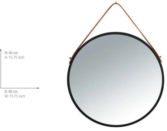 WENKO 24424100 - Zrkadlo BORRONE 40x40 cm čierna/strieborná