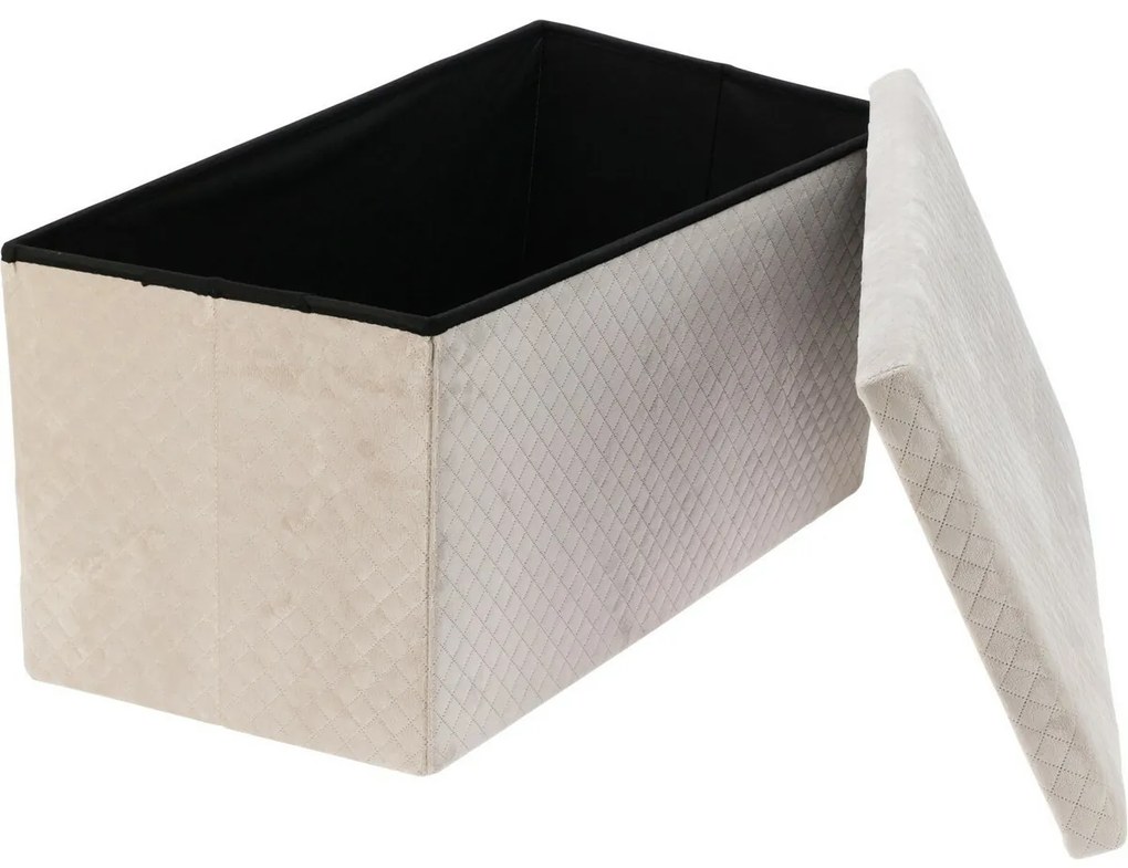 Taburet s úložným priestorom Visby, 76 x 38 x 38 cm, zamatový povrch