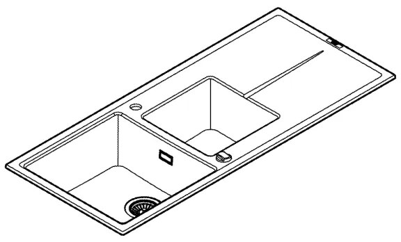 GROHE 31643AP0 - Kompozitný drez K400 1160 × 500 mm kameň/čierna