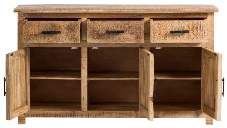 furniture-nabytek.cz - Masívny príborník Mumbai z mangového dreva, lakovaný, hnedý – 140×42×80 cm
