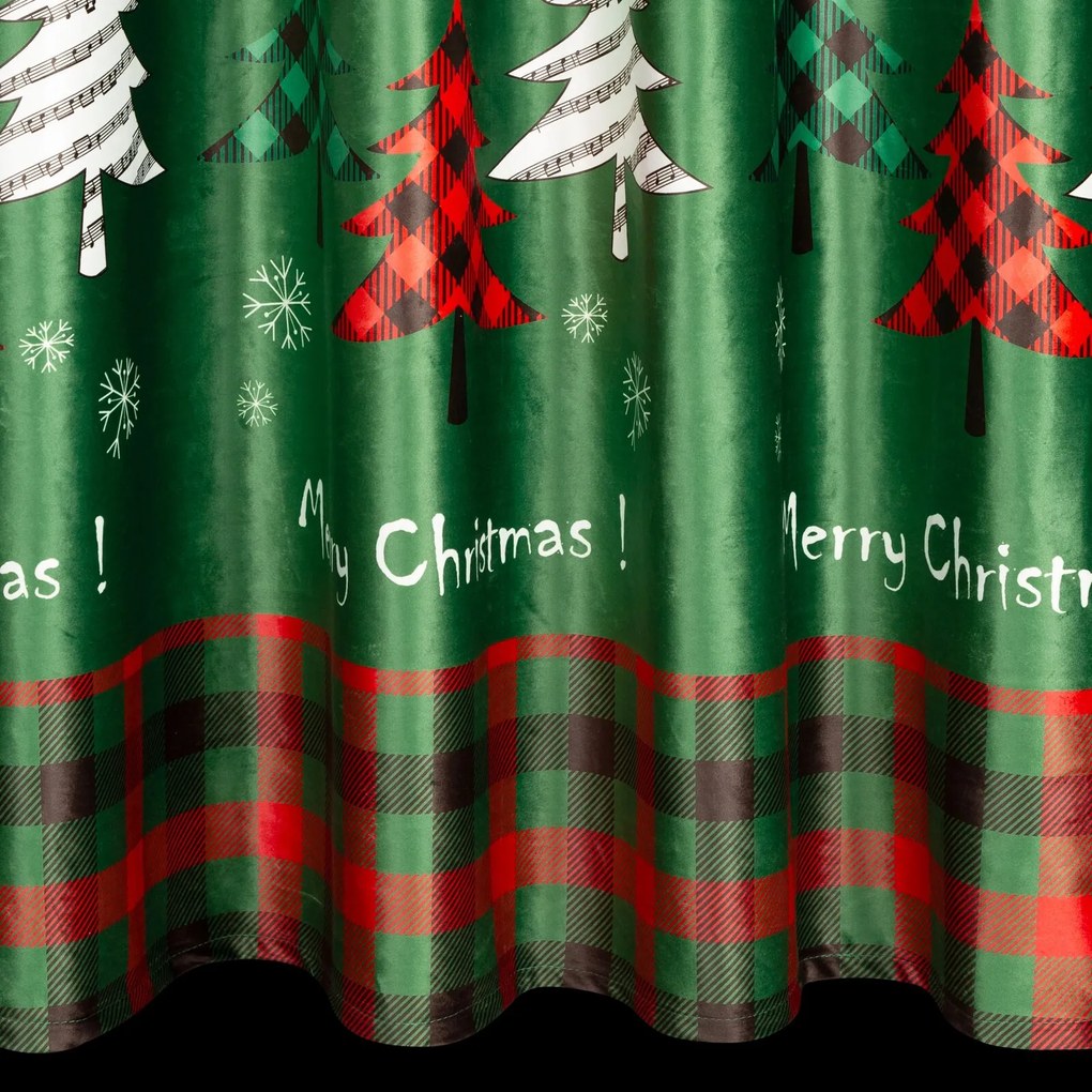 VIANOČNÝ ZATEMŇOVACÍ ZÁVES NA KRÚŽKOCH FELIKS 140X250 CM VZOROVANÁ