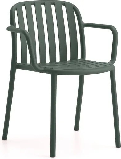 Stolička BELIZE, s podrúčkami, tmavozelená