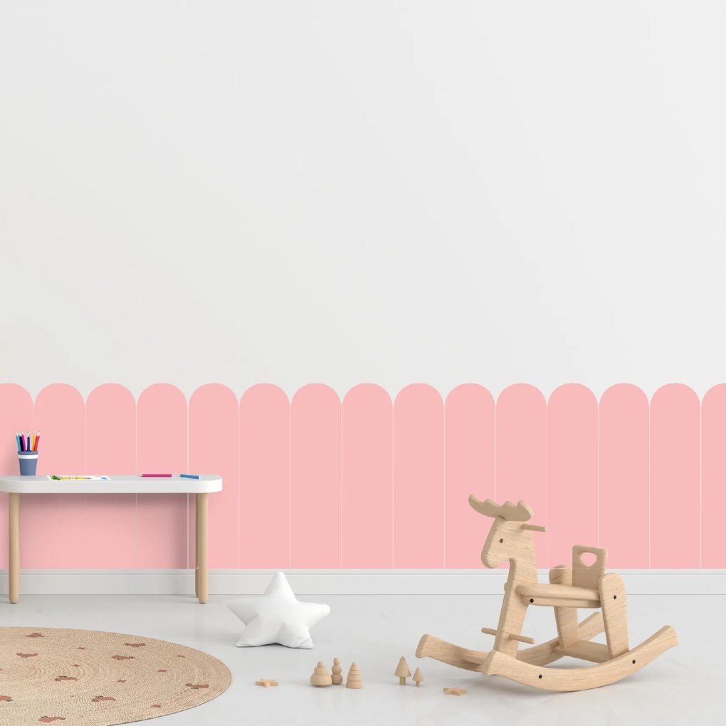 60x100cm Oblúk - Ružová farba - textilná nálepka na stenu Farba: Bledá, Veľkosť: 60 cm