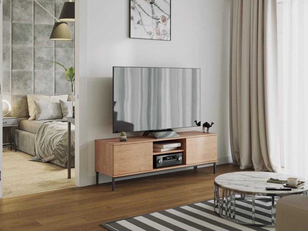 Tv stolík Quebec 2D (hikora). Akcia -19%. Vlastná spoľahlivá doprava až k Vám domov. 1051876