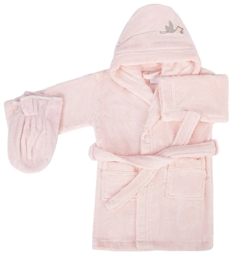 Ružový bavlnený detský župan Bebemarin – Foutastic