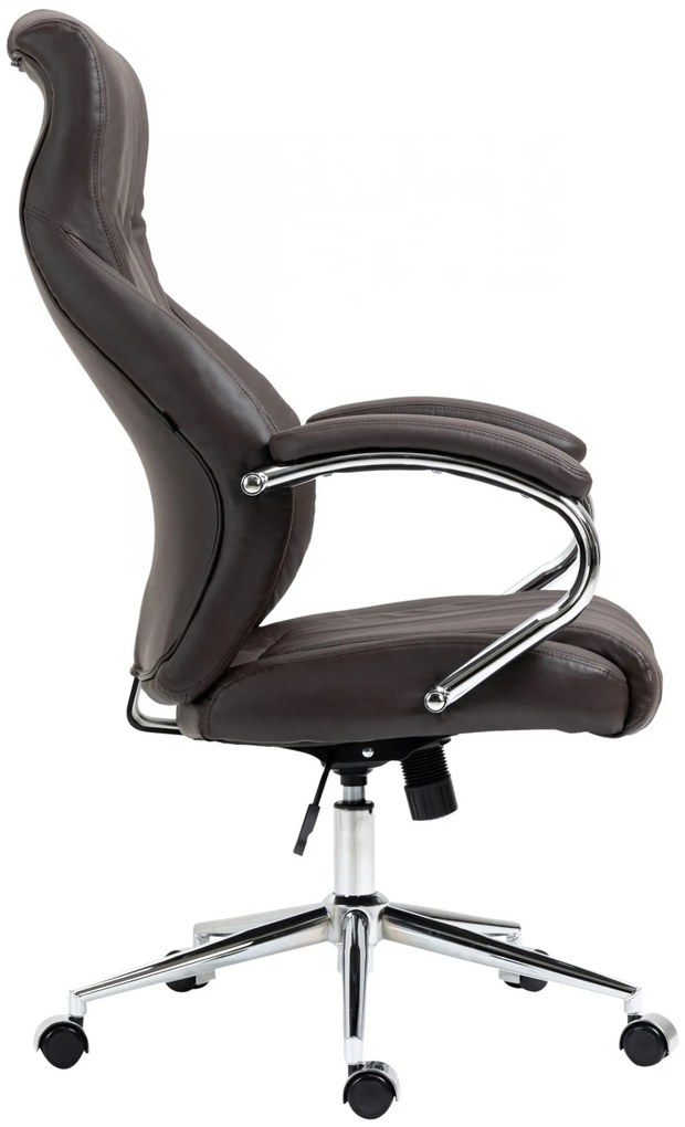 Kancelárska stolička Wigan - koža - Hnedá