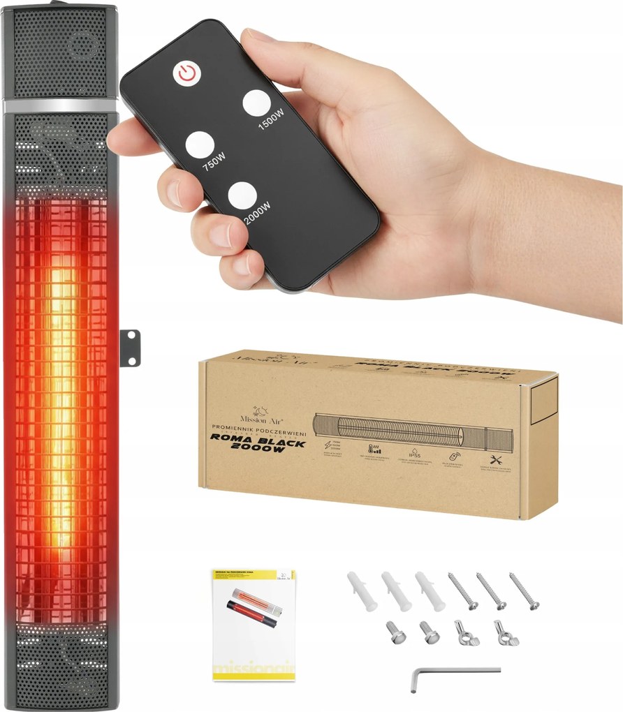 Žiarič Teplo Infračervený terasový nástenný elektrický ohrievač 2 kW